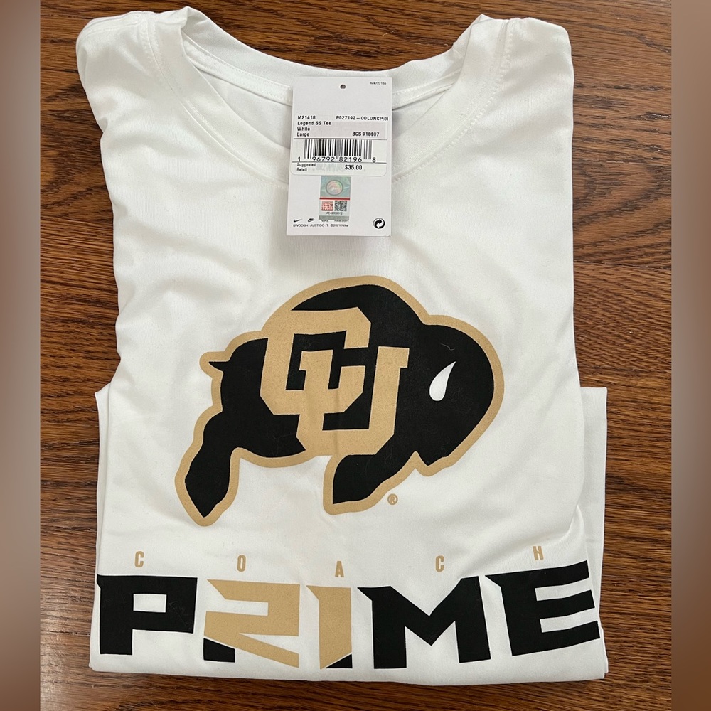 Nike Coach Prime (Deion Sanders) Colorado Buffaloes Dri-Fit T-shirt L
